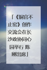 《铜官不止窑》创作交流会在长沙政协同心园举行 陈刚出席