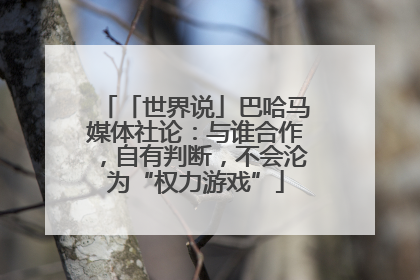 「世界说」巴哈马媒体社论：与谁合作，自有判断，不会沦为“权力游戏”
