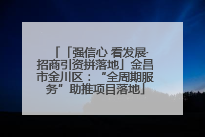 「强信心 看发展·招商引资拼落地」金昌市金川区：“全周期服务”助推项目落地