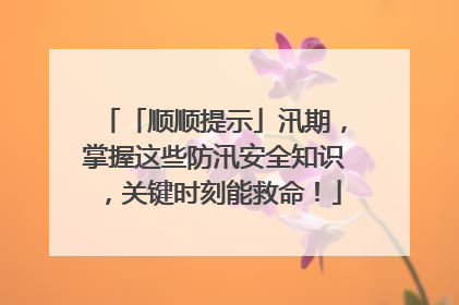 「顺顺提示」汛期，掌握这些防汛安全知识，关键时刻能救命！