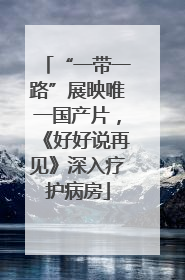 “一带一路”展映唯一国产片，《好好说再见》深入疗护病房