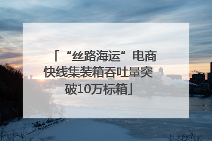 “丝路海运”电商快线集装箱吞吐量突破10万标箱