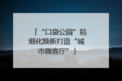 “口袋公园”精细化焕新打造“城市微客厅”