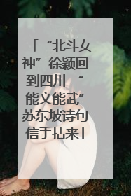 “北斗女神”徐颖回到四川 “能文能武”苏东坡诗句信手拈来