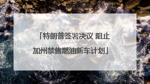 特朗普签署决议 阻止加州禁售燃油新车计划
