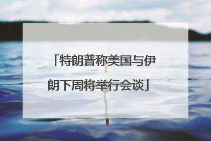 特朗普称美国与伊朗下周将举行会谈