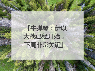 牛弹琴：伊以大战已经开始，下周非常关键
