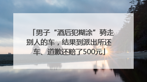 男子“酒后犯糊涂”骑走别人的车,结果到派出所还车、道歉还赔了500元