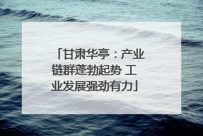 甘肃华亭：产业链群蓬勃起势 工业发展强劲有力