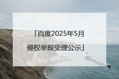 百度2025年5月侵权举报受理公示
