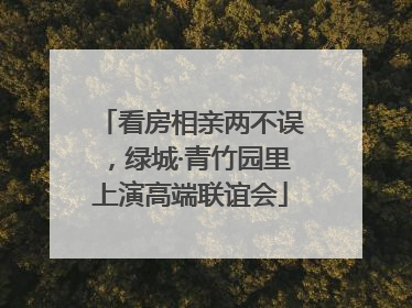 看房相亲两不误，绿城·青竹园里上演高端联谊会