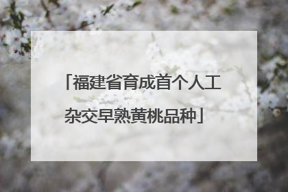 福建省育成首个人工杂交早熟黄桃品种