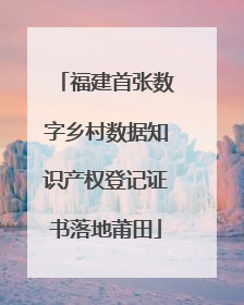 福建首张数字乡村数据知识产权登记证书落地莆田