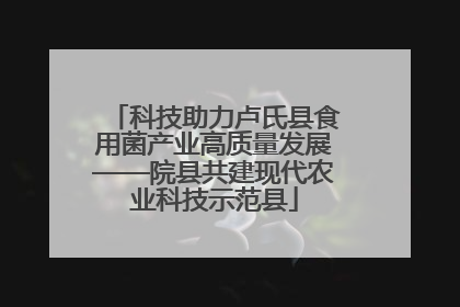 科技助力卢氏县食用菌产业高质量发展——院县共建现代农业科技示范县