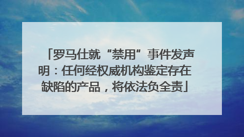 罗马仕就“禁用”事件发声明：任何经权威机构鉴定存在缺陷的产品，将依法负全责