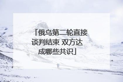 俄乌第二轮直接谈判结束 双方达成哪些共识