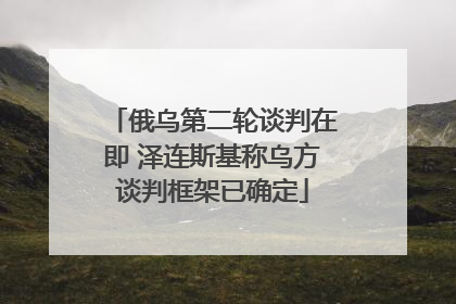 俄乌第二轮谈判在即 泽连斯基称乌方谈判框架已确定