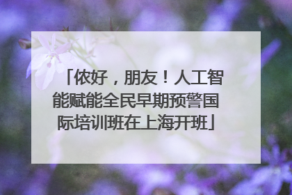侬好，朋友！人工智能赋能全民早期预警国际培训班在上海开班