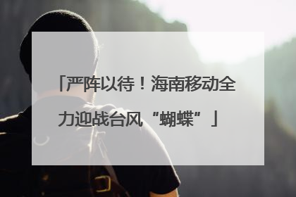 严阵以待！海南移动全力迎战台风“蝴蝶”
