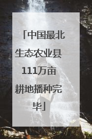 中国最北生态农业县111万亩耕地播种完毕
