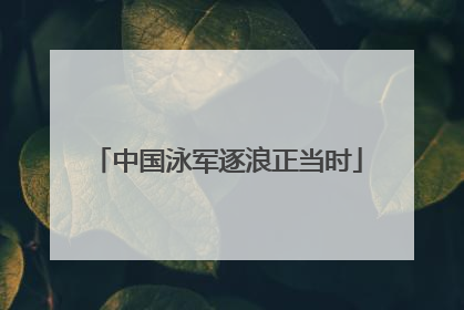 中国泳军逐浪正当时