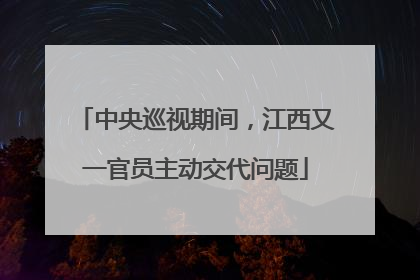 中央巡视期间，江西又一官员主动交代问题