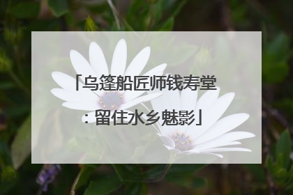 乌篷船匠师钱寿堂：留住水乡魅影