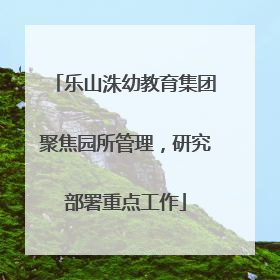 乐山洙幼教育集团聚焦园所管理，研究部署重点工作