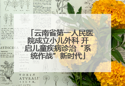 云南省第一人民医院成立小儿外科 开启儿童疾病诊治“系统作战”新时代
