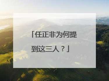 任正非为何提到这三人？