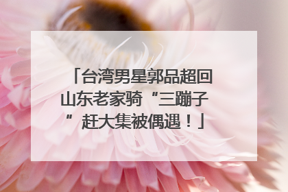 台湾男星郭品超回山东老家骑“三蹦子”赶大集被偶遇！