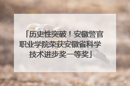 历史性突破！安徽警官职业学院荣获安徽省科学技术进步奖一等奖