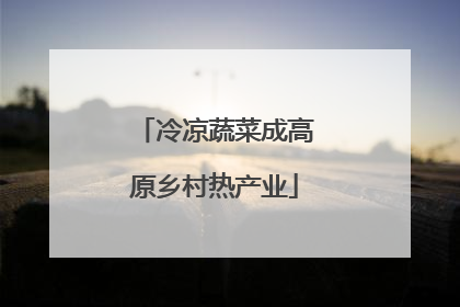 冷凉蔬菜成高原乡村热产业