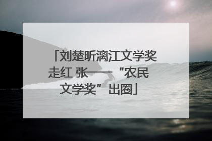 刘楚昕漓江文学奖走红 张一一“农民文学奖”出圈