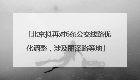 北京拟再对6条公交线路优化调整，涉及丽泽路等地