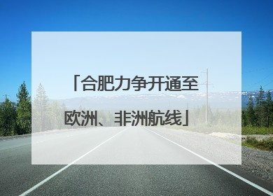 合肥力争开通至欧洲、非洲航线