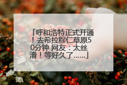 呼和浩特正式开通！去希拉穆仁草原50分钟 网友：太丝滑！等好久了……