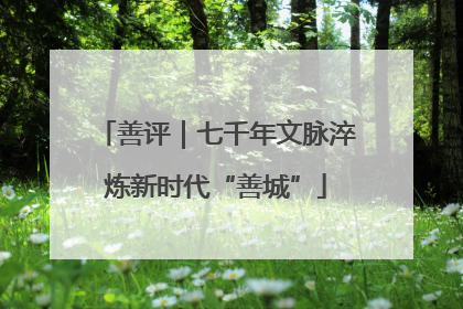 善评｜七千年文脉淬炼新时代“善城”