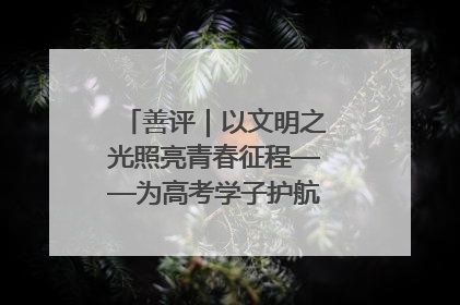 善评｜以文明之光照亮青春征程——为高考学子护航新时代成长之路