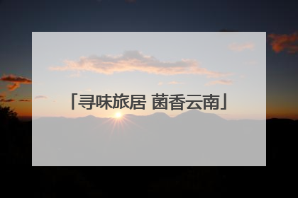 寻味旅居 菌香云南