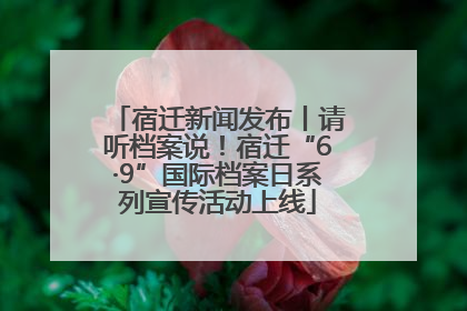 宿迁新闻发布丨请听档案说！宿迁“6·9”国际档案日系列宣传活动上线