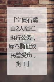 宁夏石嘴山2人阻拦执行公务，辱骂撕扯致民警受伤，拘！