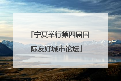 宁夏举行第四届国际友好城市论坛