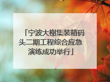 宁波大榭集装箱码头二期工程综合应急演练成功举行