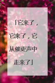 它来了，它来了，它从催更声中走来了