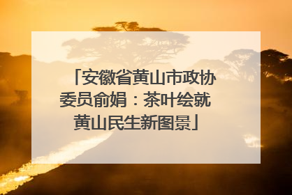 安徽省黄山市政协委员俞娟：茶叶绘就黄山民生新图景