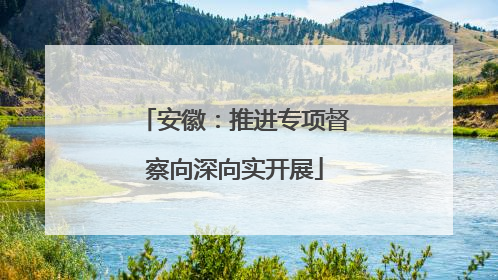 安徽：推进专项督察向深向实开展