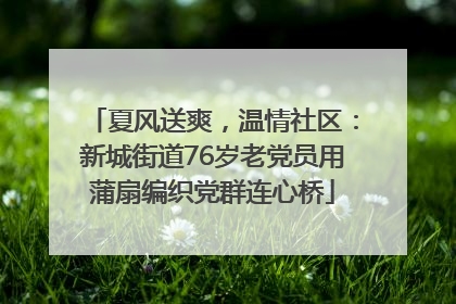 夏风送爽，温情社区：新城街道76岁老党员用蒲扇编织党群连心桥