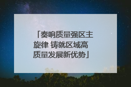 奏响质量强区主旋律 铸就区域高质量发展新优势