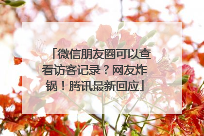 微信朋友圈可以查看访客记录？网友炸锅！腾讯最新回应